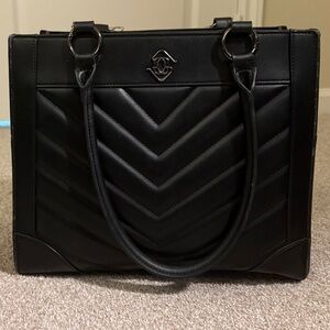 Everly Tote - Small- Glass Ladder - Black Chevron Tote Bag